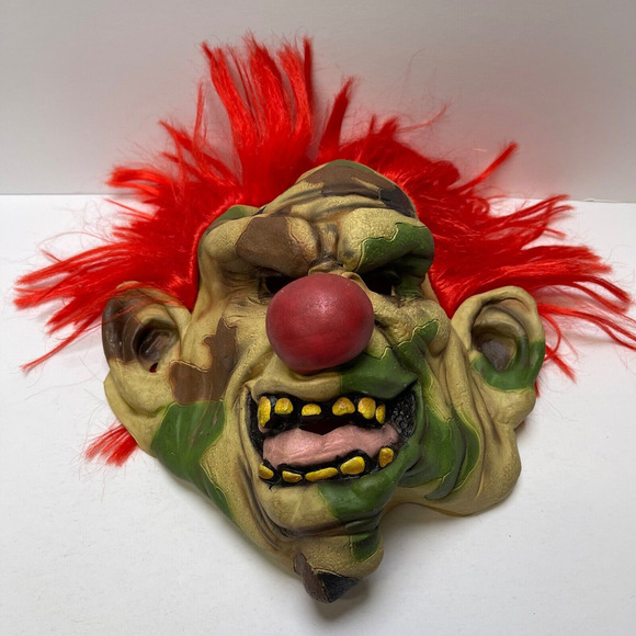 Paper Magic Studios Crazy Evil Clown Camo Scary Halloween Latex Mask 2006 - Picture 1 of 7